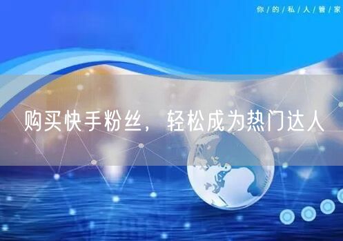 购买快手粉丝，轻松成为热门达人