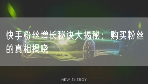 快手粉丝增长秘诀大揭秘：购买粉丝的真相揭晓
