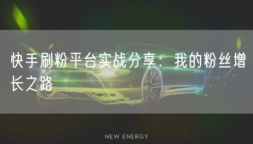 快手刷粉平台实战分享：我的粉丝增长之路