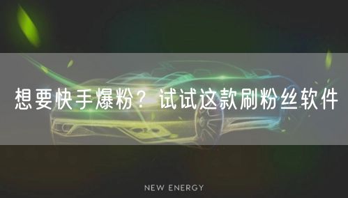 想要快手爆粉？试试这款刷粉丝软件