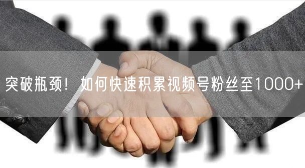 突破瓶颈！如何快速积累视频号粉丝至1000+
