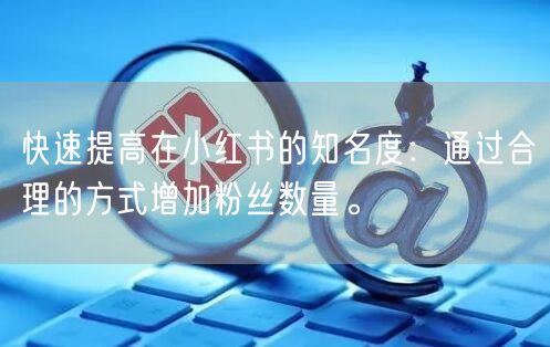 快速提高在小红书的知名度：通过合理的方式增加粉丝数量。