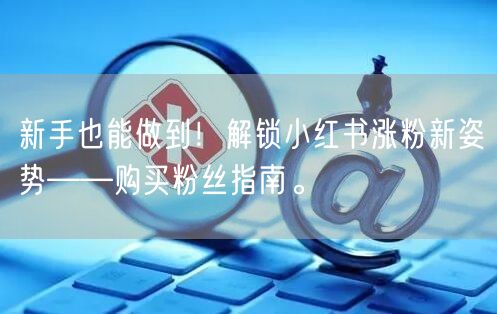 新手也能做到！解锁小红书涨粉新姿势——购买粉丝指南。