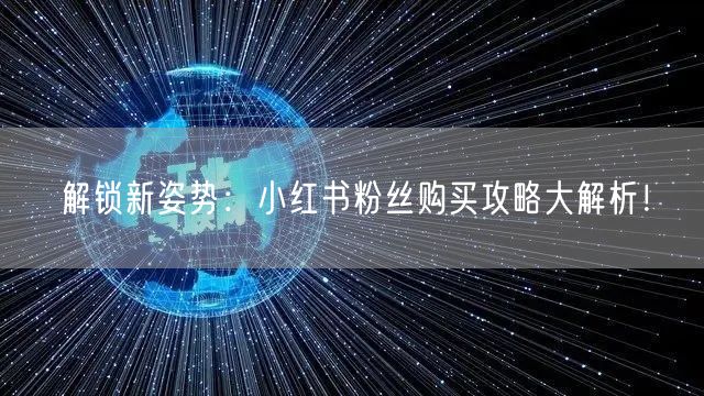 解锁新姿势：小红书粉丝购买攻略大解析！