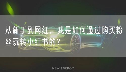 从新手到网红，我是如何通过购买粉丝玩转小红书的？