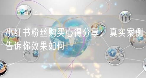 小红书粉丝购买心得分享：真实案例告诉你效果如何！