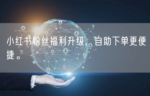 小红书粉丝福利升级，自助下单更便捷。