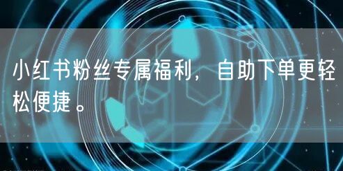 小红书粉丝专属福利，自助下单更轻松便捷。