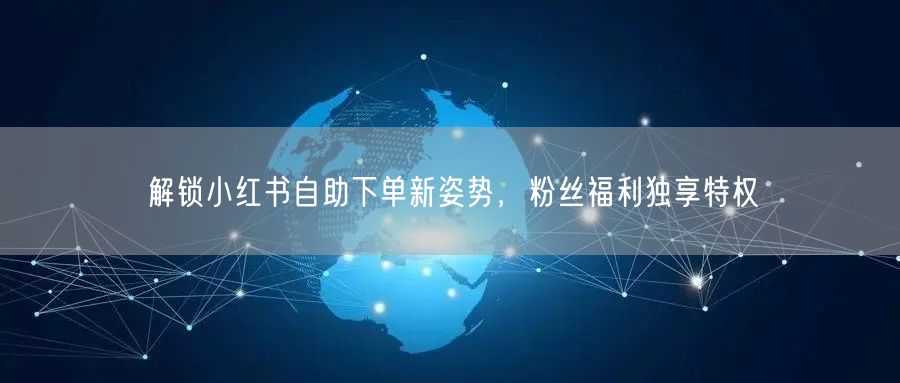 解锁小红书自助下单新姿势，粉丝福利独享特权