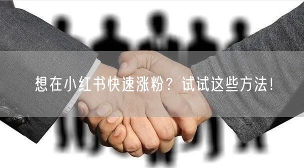 想在小红书快速涨粉？试试这些方法！