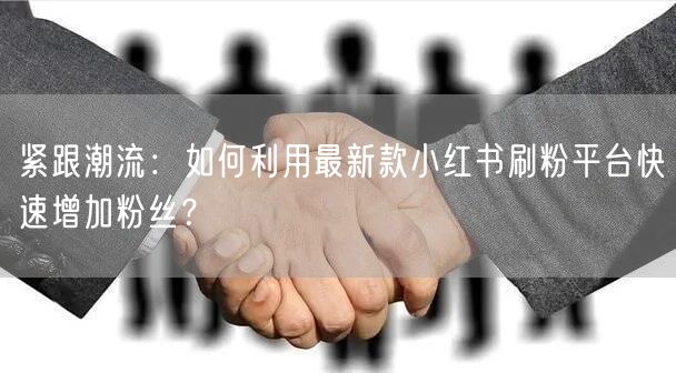 紧跟潮流：如何利用最新款小红书刷粉平台快速增加粉丝？