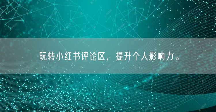 玩转小红书评论区，提升个人影响力。