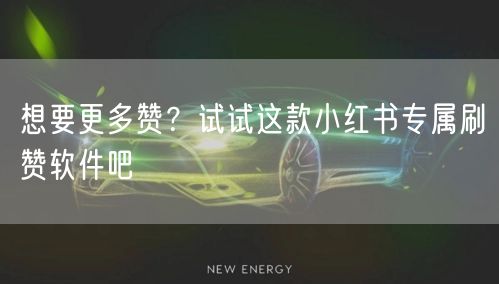 想要更多赞？试试这款小红书专属刷赞软件吧