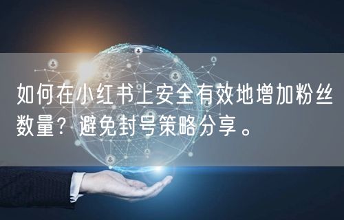 如何在小红书上安全有效地增加粉丝数量？避免封号策略分享。
