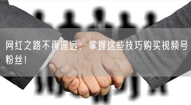 网红之路不再遥远：掌握这些技巧购买视频号粉丝！