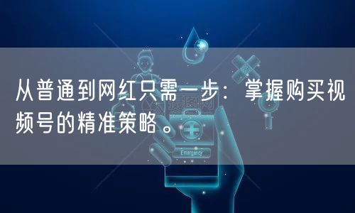 从普通到网红只需一步：掌握购买视频号的精准策略。
