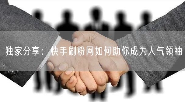独家分享：快手刷粉网如何助你成为人气领袖