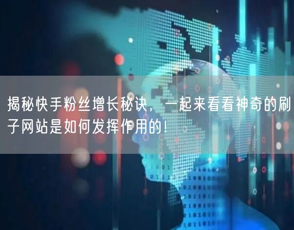 揭秘快手粉丝增长秘诀，一起来看看神奇的刷子网站是如何发挥作用的！