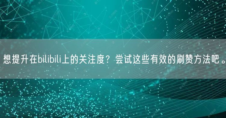 想提升在bilibili上的关注度？尝试这些有效的刷赞方法吧。