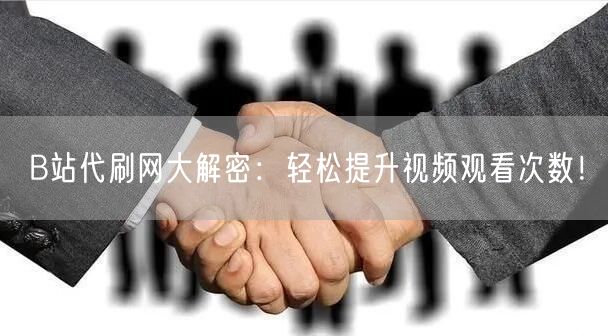 B站代刷网大解密：轻松提升视频观看次数！