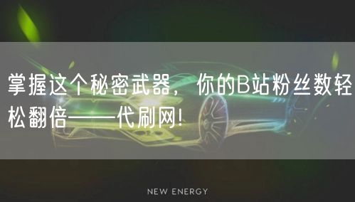 掌握这个秘密武器，你的B站粉丝数轻松翻倍——代刷网!