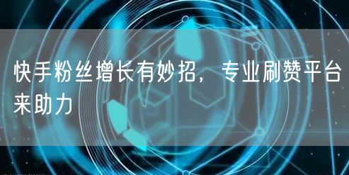 快手粉丝增长有妙招，专业刷赞平台来助力