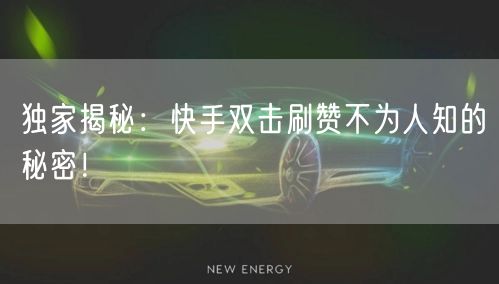 独家揭秘：快手双击刷赞不为人知的秘密！