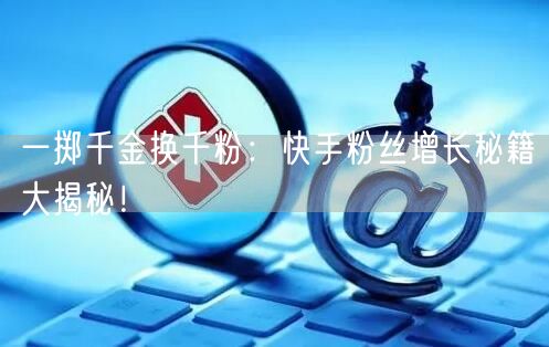 一掷千金换千粉：快手粉丝增长秘籍大揭秘！