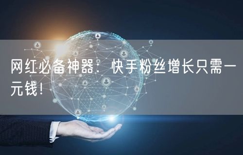 网红必备神器：快手粉丝增长只需一元钱！