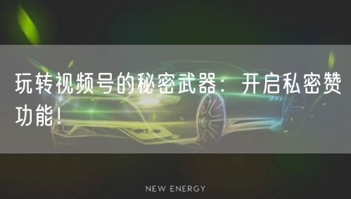 玩转视频号的秘密武器：开启私密赞功能！