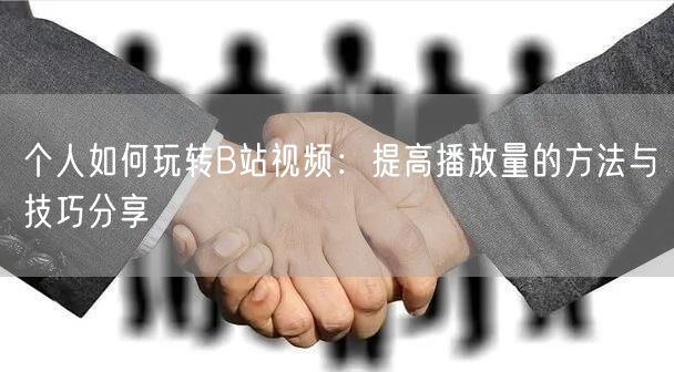 个人如何玩转B站视频：提高播放量的方法与技巧分享
