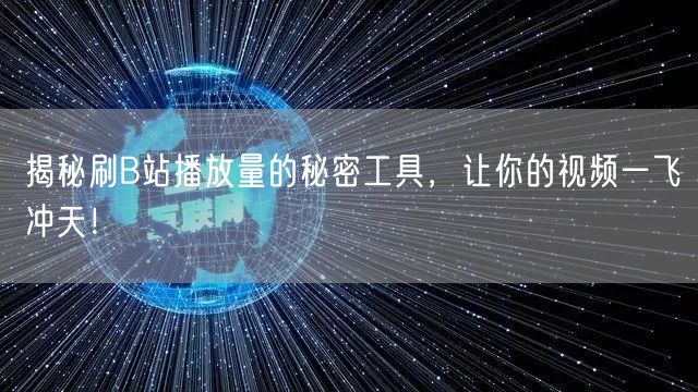 揭秘刷B站播放量的秘密工具，让你的视频一飞冲天！