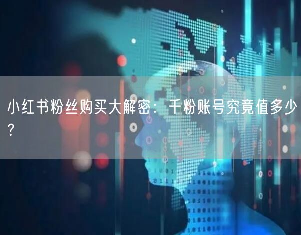 小红书粉丝购买大解密：千粉账号究竟值多少？