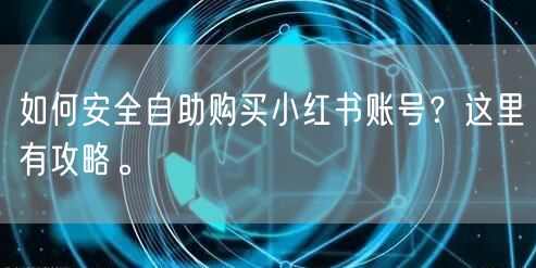 如何安全自助购买小红书账号？这里有攻略。