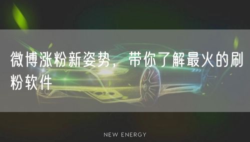 微博涨粉新姿势，带你了解最火的刷粉软件