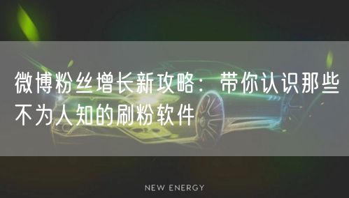 微博粉丝增长新攻略：带你认识那些不为人知的刷粉软件
