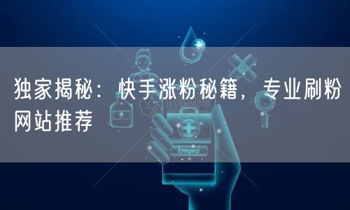 独家揭秘：快手涨粉秘籍，专业刷粉网站推荐