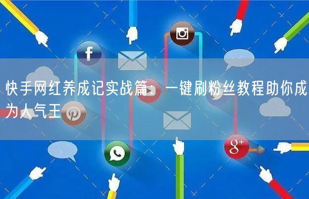 快手网红养成记实战篇：一键刷粉丝教程助你成为人气王