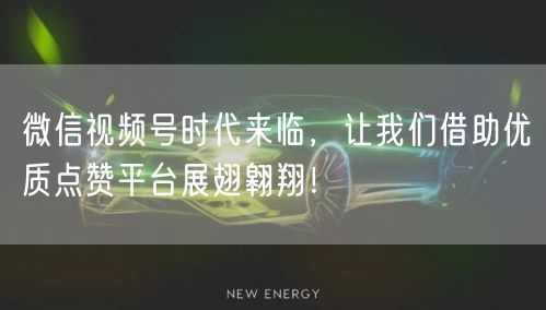 微信视频号时代来临，让我们借助优质点赞平台展翅翱翔！