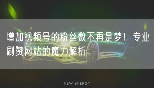 增加视频号的粉丝数不再是梦！专业刷赞网站的魔力解析