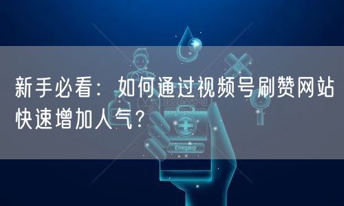 新手必看：如何通过视频号刷赞网站快速增加人气？
