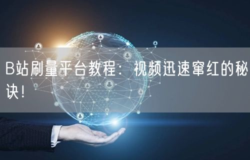 B站刷量平台教程：视频迅速窜红的秘诀！